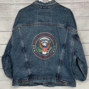 Levi’s United States of America Seal Denim Jacket Embroidered Logo Men's Size XL